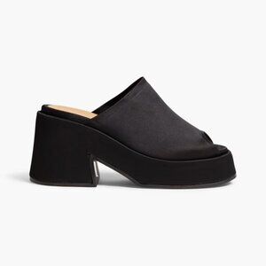 FREE SHIPPING! NWT - GANNI - Retro Satin Platform Mules - Black - Size 39EU
